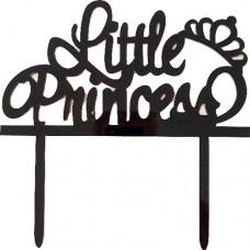 Cake topper Little Princes kroon zwart OP=OP